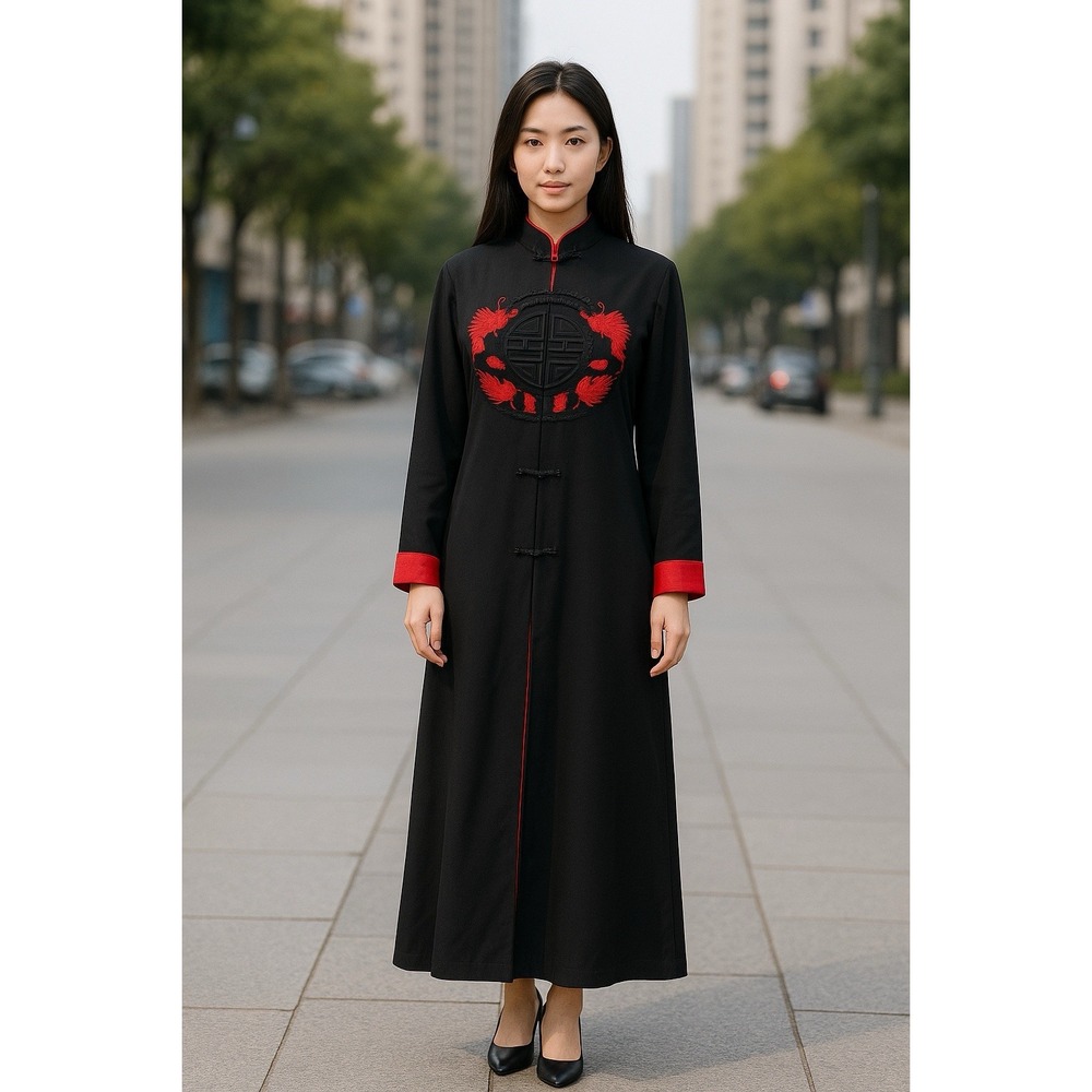 Silver‎ Dragon Stand Collar Chinese Jacket S Traditional Embroidered Outerwear